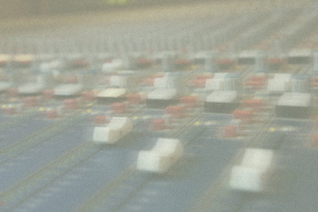 A mixing desk in pale sage light